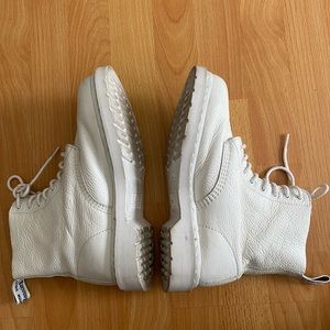 White Leather Zip-up Dr Martens